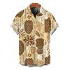 Chemise de vacances pour homme, imprimé floral ethnique, boutonnée - FLAXSEED YELLOW M