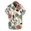 Chemise de vacances pour homme, chemise boutonnée à imprimé feuilles colorées - Vert clair 4XL