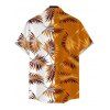 Chemise de vacances pour homme, chemise boutonnée à imprimé feuilles contrasté - multicolor 3XL
