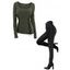 Winter Outfit Solid Color Lace Up Top and Grommet Buckle Punk Skinny Leggings Set - Vert Armée S | US 4
