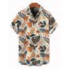 Chemise de vacances pour homme à imprimé floral et feuilles, boutonnée - multicolor A 2XL