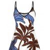 Robe de vacances à bretelles spaghetti imprimée arbre colorblock - Blanc XL | US 12