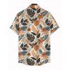 Vacation Couple Outfit Allover Leaf Floral Print Colorblock Dress and Shirt Set - multicolor A S | US 4