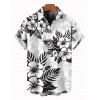 Vacation Couple Outfit Colorblock Leaf Floral Print Dress and Shirt Set - Blanc S | US 4