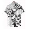 Vacation Couple Outfit Colorblock Leaf Floral Print Dress and Shirt Set - Blanc S | US 4