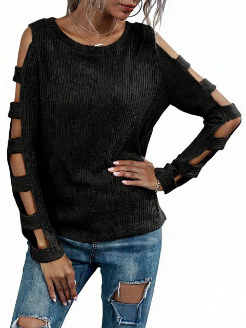 Haut uni à col rond et manches longues