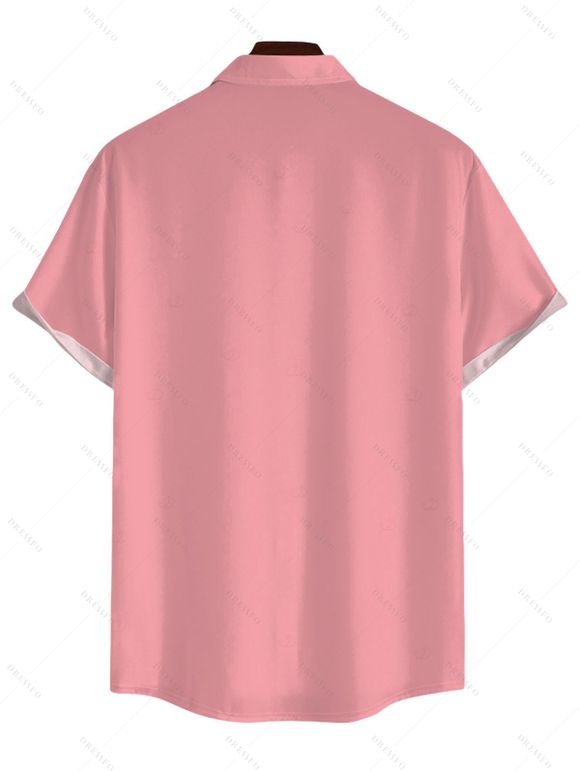 Vacation Couple Outfit Ombre Coconut Tree Print Dress and Shirt Set - Rose S | US 4