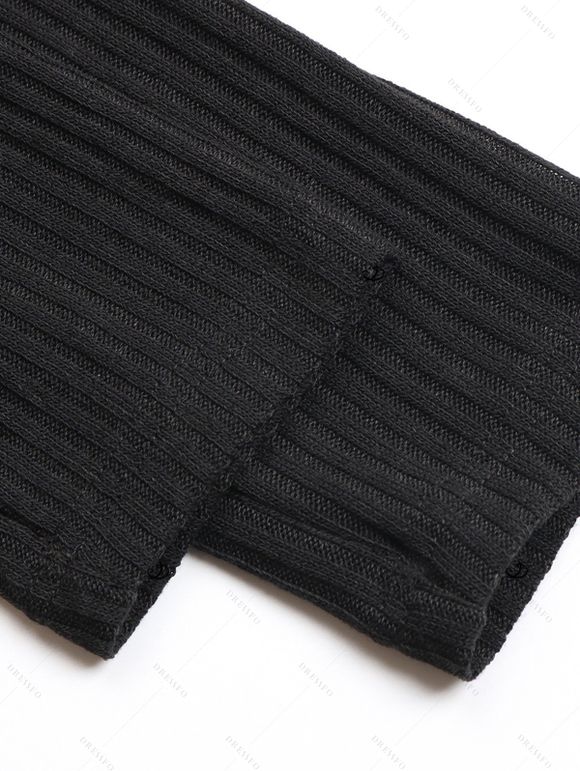 Pull colorblock en maille à faux boutons et col châle - Gris XL | US 10