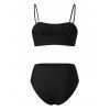 Ensemble maillot de bain bikini de plage, soutien-gorge à découpe étoile de mer et culotte échancrée - Noir L | US 8