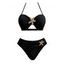 Ensemble maillot de bain bikini de plage avec soutien-gorge à découpe étoile de mer et culotte échancrée - Noir XL | US 10