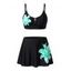 Ensemble maillot de bain de plage à imprimé floral, soutien-gorge push-up à armatures et jupe assortie - Rouge Rose XL | US 10