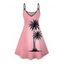 Robe de vacances à imprimé ombré cocotier et fines bretelles - Rose XXXXXL | US 20