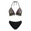 Ensemble maillot de bain bikini de plage à imprimé cachemire, dos nu à franges et culotte échancrée - Noir XL | US 10