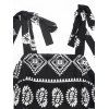 Robe ethnique à imprimé géométrique et nœud papillon, robe de vacances - Noir XL | US 10