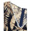 Robe de vacances imprimée de fleurs tropicales et de feuilles, robe asymétrique ajourée - Noir XL | US 10