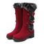Colorblock Faux Fur Buckle Strap Snow Boots - café lumière EU 39