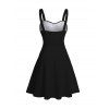 Robe de vacances mini froncée à imprimé lys - Noir XXXXL | US 18