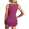 Débardeur chiné à ourlet arrondi et col carré, style décontracté - Rose Vif S | US 4