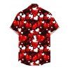 Chemise homme pour la Saint-Valentin, imprimé cœurs colorés, boutonnée - Rouge Vineux 5XL