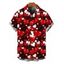 Chemise homme pour la Saint-Valentin, imprimé cœurs colorés, boutonnée - Rouge Vineux 5XL