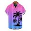 Chemise de vacances pour homme, imprimé cocotier ombré, à boutons, idéale pour la plage - multicolor 5XL