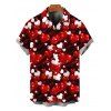 Valentine's Day Couple Outfit Colored Heart Print Ruched Dress and Shirt Set - Rouge Vineux S | US 4