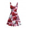Robe de Saint-Valentin à imprimé cœur brillant et froncée - Rose clair XXXXXL | US 20