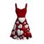 Robe de Saint-Valentin mini froncée à imprimé cœur bicolore - Rouge Cerise XXXXXL | US 20