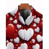 Chemise homme Saint-Valentin à imprimé cœur bicolore - Rouge Cerise 5XL