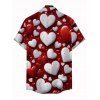 Chemise homme Saint-Valentin à imprimé cœur bicolore - Rouge Cerise 5XL