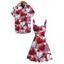 Valentine's Day Couple Outfit Heart Shinny Print Ruched Dress and Shirt Set - Rose clair S | US 4