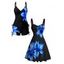 Vacation Outfit Flower Print Ruched Mini Dress and Tankini Swimsuit Set - Noir S | US 4