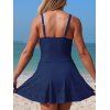 Maillot de bain une pièce de plage à imprimé floral croisé et ajouré, idéal pour les vacances - Bleu profond XL | US 10