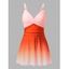 Maillot de bain une pièce de plage à imprimé ombré croisé froncé - Orange XXL | US 12