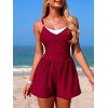 Maillot de bain de plage gainant, shorty coloré, maillot de bain de vacances - Rouge Vineux S | US 4
