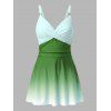 Maillot de bain une pièce de plage à imprimé ombré croisé froncé - Vert clair L | US 8