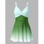 Maillot de bain une pièce de plage à imprimé ombré croisé froncé - Vert clair XXL | US 12