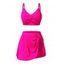 Maillot de bain tankini de plage uni avec jupe à nœud papillon torsadé, maillot de bain de vacances - Rouge Rose S | US 4