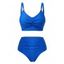 Maillot de bain tankini de plage uni, culotte froncée et torsadée, maillot de bain de vacances - Rouge Vineux S | US 4