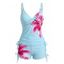 Maillot de bain tankini de plage à imprimé floral Lily, shorty resserré, maillot de bain de vacances - Bleu L | US 8-10