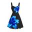 Vacation Dress Lily Flower Print Ruched Mini Dress - BLACK XXL | US 14