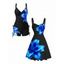 Vacation Outfit Flower Print Ruched Mini Dress and Tankini Swimsuit Set - Noir S | US 4