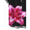 Chemise de vacances pour homme, chemise boutonnée à imprimé lys - Rouge Rose 5XL