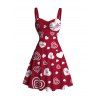 Robe de Saint-Valentin imprimée de cœurs et de lettres LOVE, à fronces - Rouge XXXXXL | US 20
