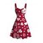 Robe de Saint-Valentin imprimée de cœurs et de lettres LOVE, à fronces - Rouge XXXXXL | US 20