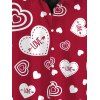 Chemise homme Saint-Valentin, imprimé cœur LOVE, boutonnée - Rouge 5XL
