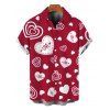 Valentine's Day Couple Outfit LOVE Heart Letter Print Ruched Dress and Shirt Set - Rouge S | US 4