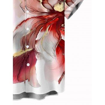 Vacation Couple Outfit Ombre Flower Print Spaghetti Strap Dress and Shirt Set