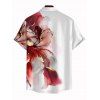 Vacation Couple Outfit Ombre Flower Print Spaghetti Strap Dress and Shirt Set - Rouge Vineux S | US 4