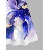 Vacation Couple Outfit Ombre Flower Print Spaghetti Strap Dress and Shirt Set - Bleu profond S | US 4